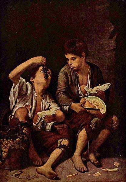 Beggar Boys Eating Grapes and Melon